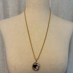 Golden Grizzly bear pendant chain necklace